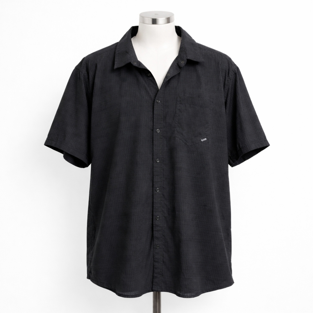 5.11 Tactical Men Black Lightweight Mesh Snap Button Short Sleeve Shirt 2XL